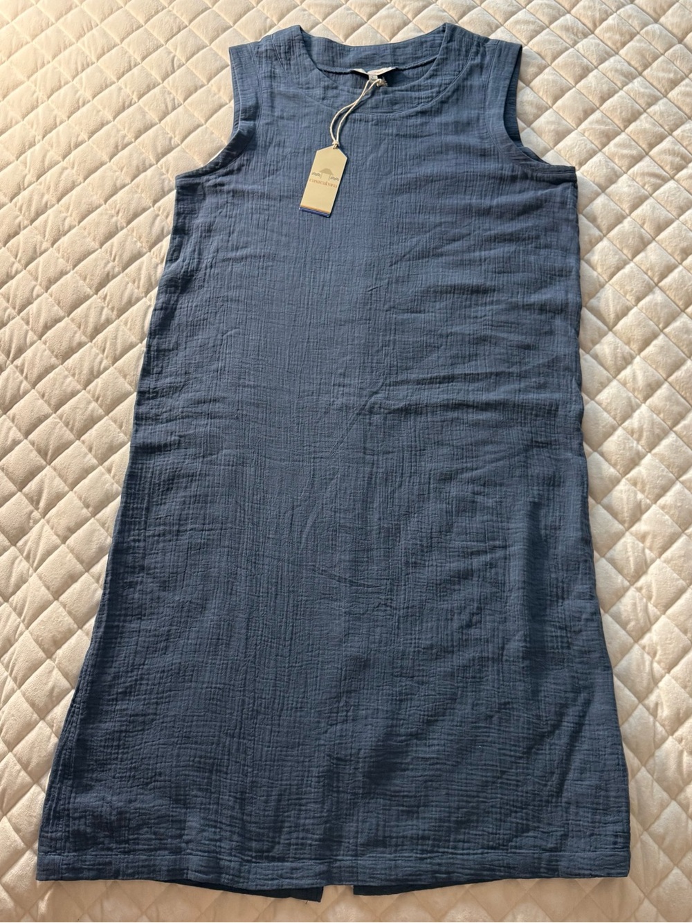 NWT Casa Cabana Blue Textured Gauze Top Blouse Size Large Beach Coastal Boho - Picture 2 of 10